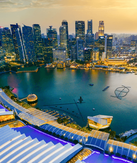 Marina Bay Sunset Panorama from SkyPark